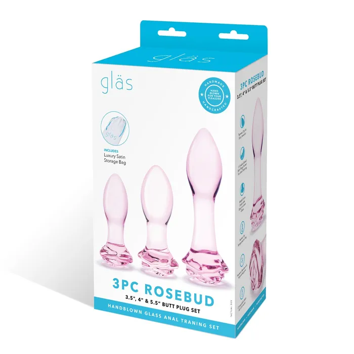 Electric / Hustler Lingerie Anal | Glas 3pc Rosebud Butt Plug Set
