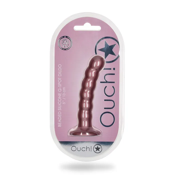 Female Sex Toys | OUCH! Beaded Silicone G-Spot Dildo - 5'' / 13cm-(ou822ros) - Shots Toys Female Sex Toys | OUCH! Beaded Silicone G-Spot Dildo - 5'' / 13cm-(ou822ros) - Shots Toys