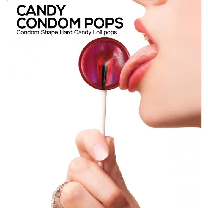 Hott Products Candy Condom Pop -  Strawberry | Vibrators