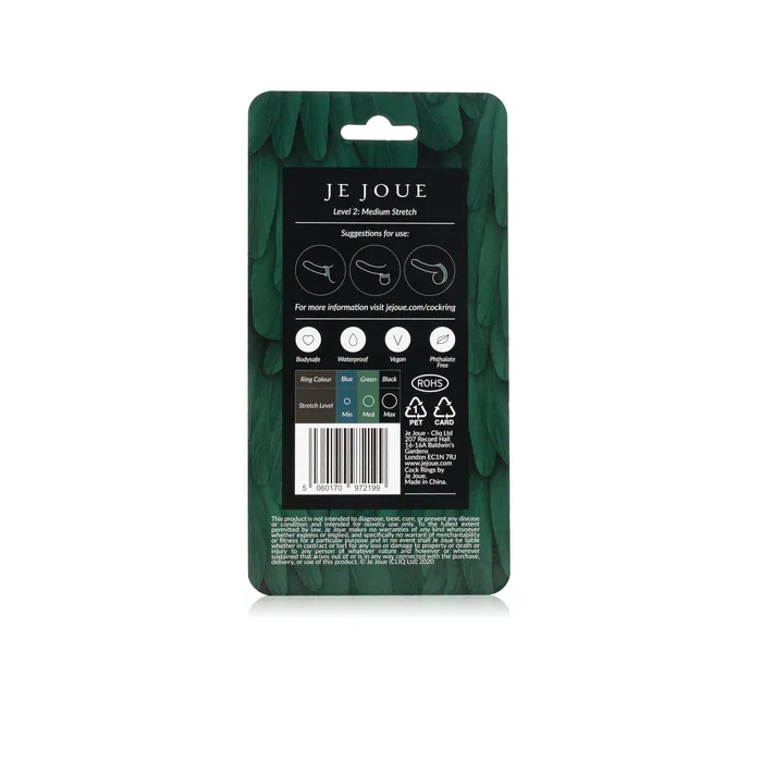 Je Joue Medium Stretch Silicone Cock Ring - Green | Male Sex Toys Je Joue Medium Stretch Silicone Cock Ring - Green | Male Sex Toys