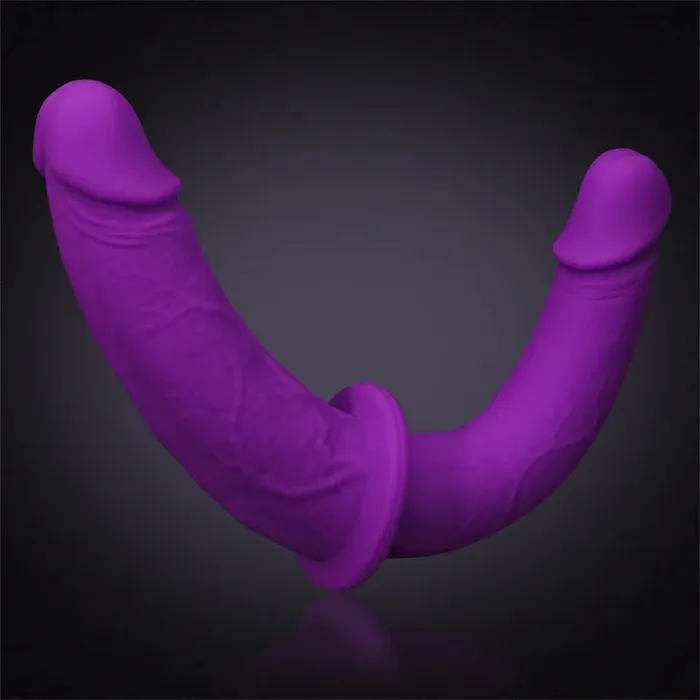 Lovetoyshub Dildos 12Inch UltraRealistic Purple Silicone DoubleEnded Dildo
