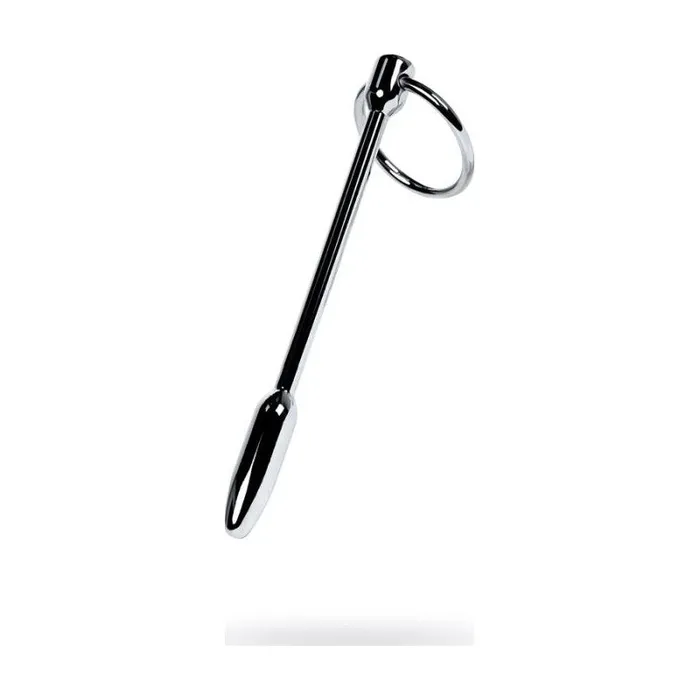 Male Sex Toys Metal Silver Metal Urethral Plug w Ring