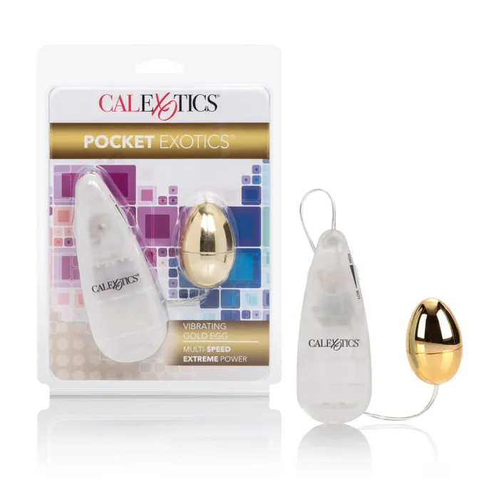 Pocket Exotics Vibrating Egg Gold CalExotics Female Sex Toys