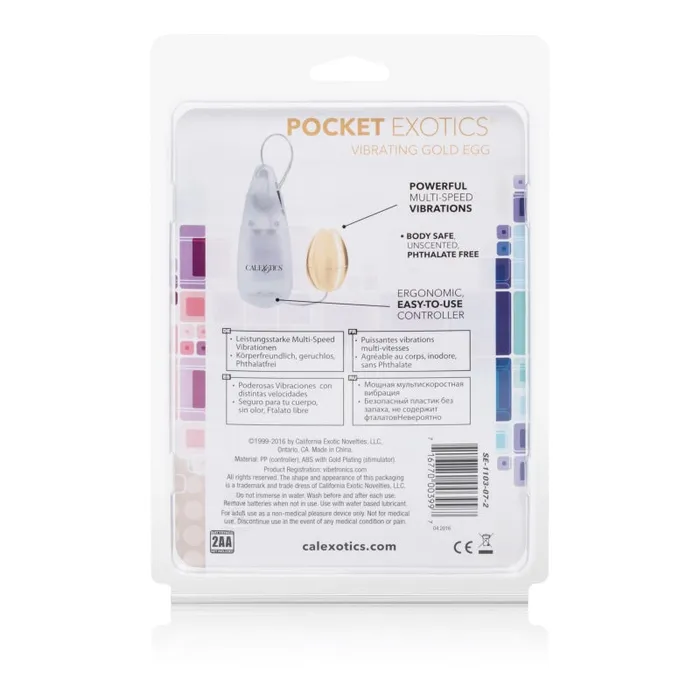 Pocket Exotics Vibrating Egg - Gold | CalExotics Female Sex Toys Pocket Exotics Vibrating Egg - Gold | CalExotics Female Sex Toys