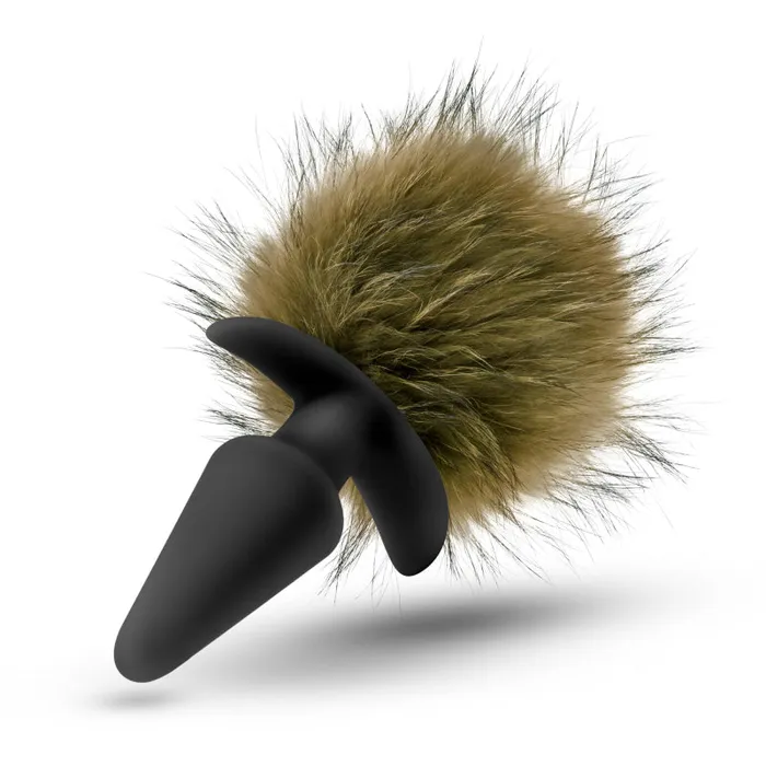 Vibrators Blush Novelties Pom Plugs Fur Pom Pom Brown