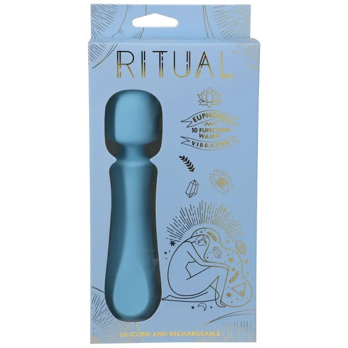 Vibrators | Dreamgirl Ritual - Euphoria - Rechargeable Silicone Wand Vibe - Blue Vibrators | Dreamgirl Ritual - Euphoria - Rechargeable Silicone Wand Vibe - Blue