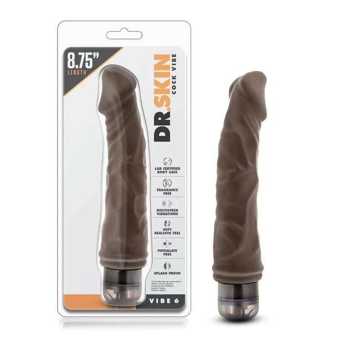 Blush Novelties Vibrators Dr Skin Vibe 6 Chocolate