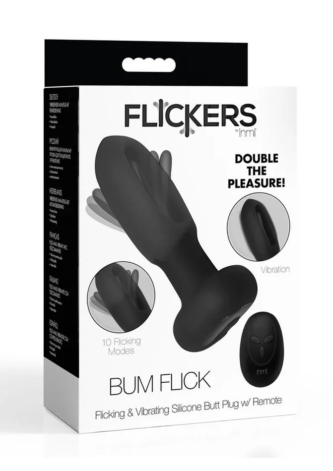 Male Sex Toys Flickers Bum Flick Flicking and Vibrating Rechargeable Silicone Butt Plug with Remote Inmi