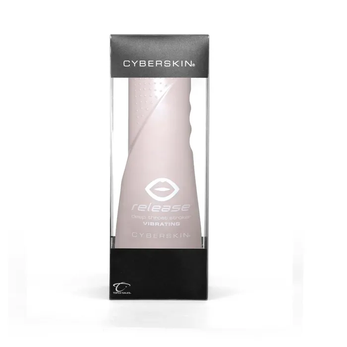 Topco Male Sex Toys Cyberskin Release Deep Throat Stroker Flesh Vibrating