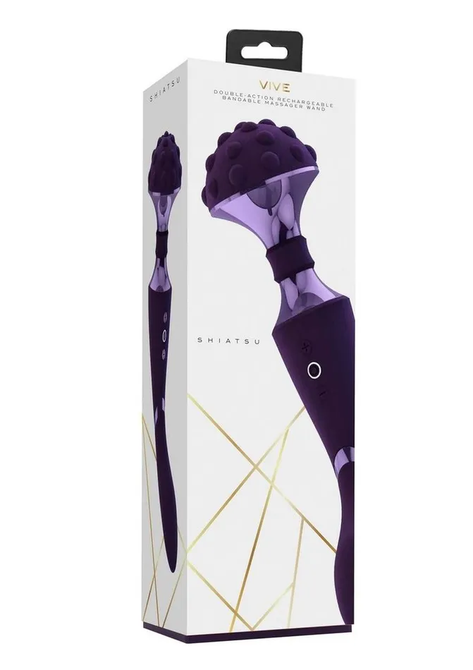 Vive Shiatsu Rechargeable Silicone Bendable Massager Wand Vive by Shots Female Sex Toys