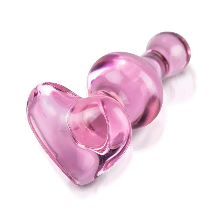 Icicles No 75 Pink Heart Glass Butt Plug Pipedream Anal