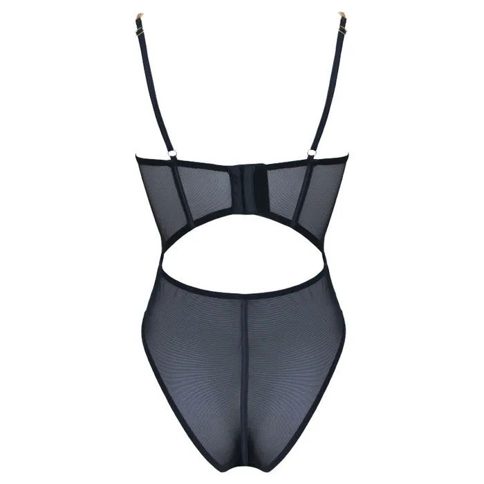 MUSE Anal Black Teddy With Gold Chain Strap L