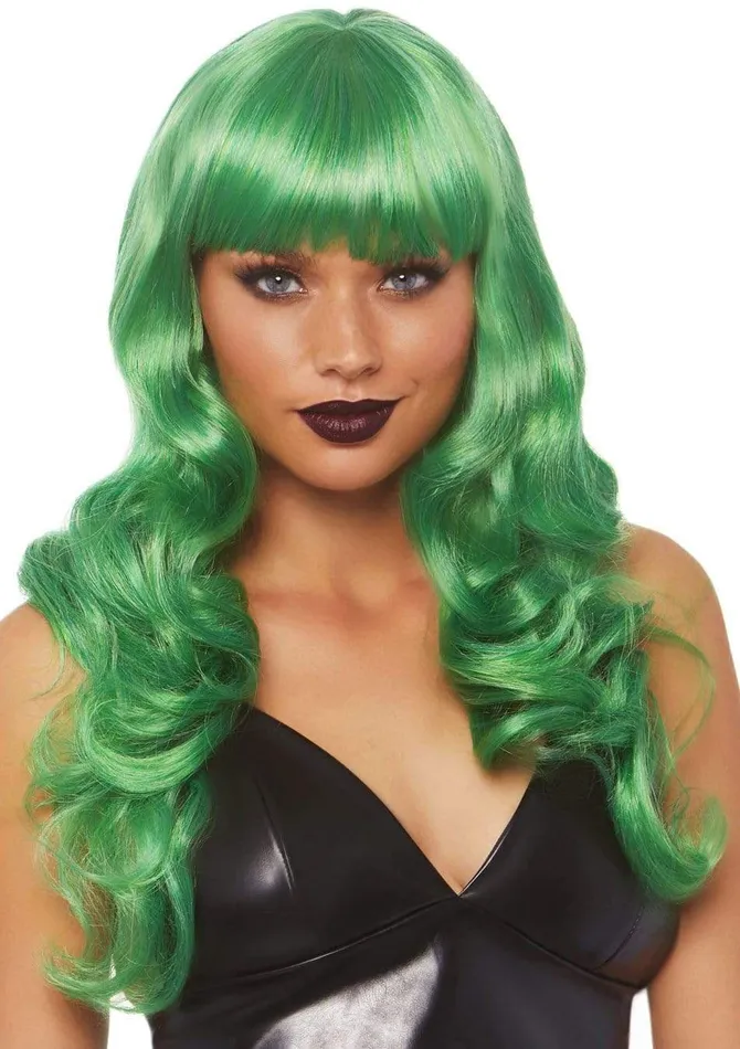 Anal Leg Avenue 24 Inch Misfit Long Wavy Bang Wig Green