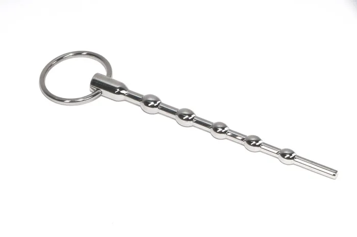Male Sex Toys Touch of Fur Ribbed Stainless Steel Urethral SoundPenis Plug