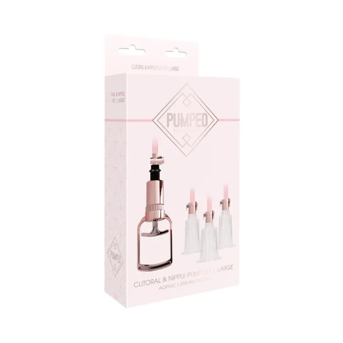Female Sex Toys Pumped 4Piece Clitoral Nipple Pump Kit Rose Gold Large Shots Female Sex Toys Pumped 4Piece Clitoral Nipple Pump Kit Rose Gold Large Shots