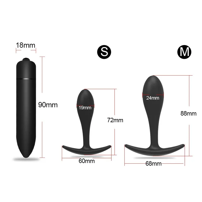 TLURO Official Store Anal Anal Plug Butt Plug for Woman Men Soft Silicone 3 Different Size Sex Toys Bullet Vibrator Anal Unisex Gay Anal Toys for Adults TLURO Official Store Anal Anal Plug Butt Plug for Woman Men Soft Silicone 3 Different Size Sex Toys Bullet Vibrator Anal Unisex Gay Anal Toys for Adults