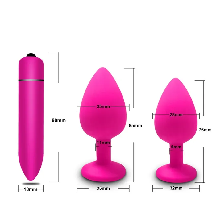 TLURO Official Store Anal Anal Plug Butt Plug for Woman Men Soft Silicone 3 Different Size Sex Toys Bullet Vibrator Anal Unisex Gay Anal Toys for Adults TLURO Official Store Anal Anal Plug Butt Plug for Woman Men Soft Silicone 3 Different Size Sex Toys Bullet Vibrator Anal Unisex Gay Anal Toys for Adults