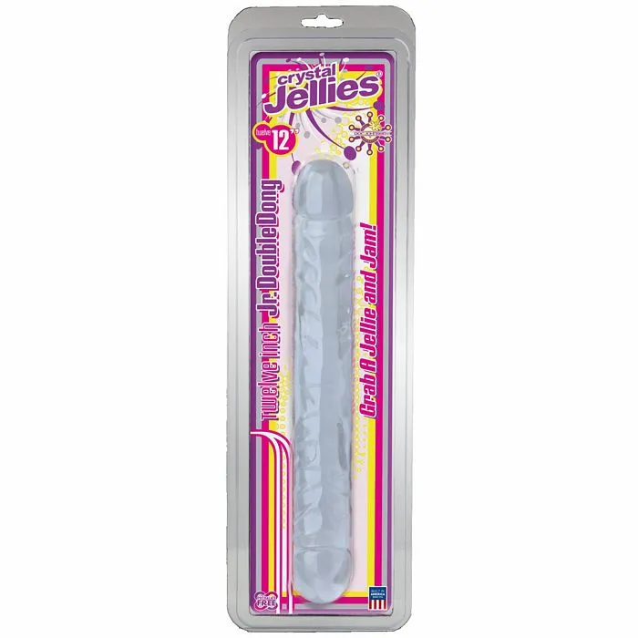 Dildos Doc Johnson Novelties Crystal Jellies Jr Double Dong Clear 12in