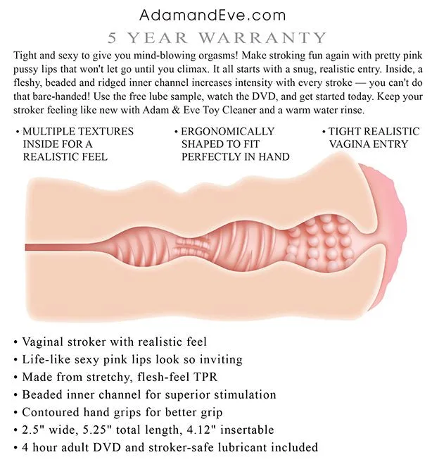 Evolved Novelties Male Sex Toys Adam Eve Sweet Lips Stroker