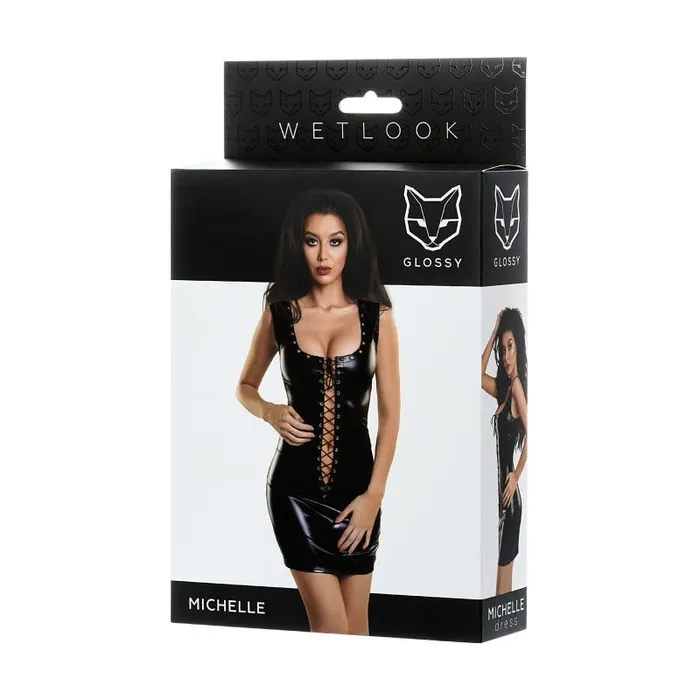 Vibrant Vibes Australia Quality Sex Toys Great Prices Vibrators Glossy Wetlook Dress w Studs Michelle Vibrant Vibes Australia Quality Sex Toys Great Prices Vibrators Glossy Wetlook Dress w Studs Michelle