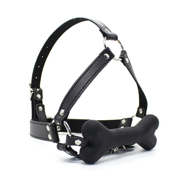 Dark Amour Female Sex Toys Bone Gag Head Harness Available in 2 colors