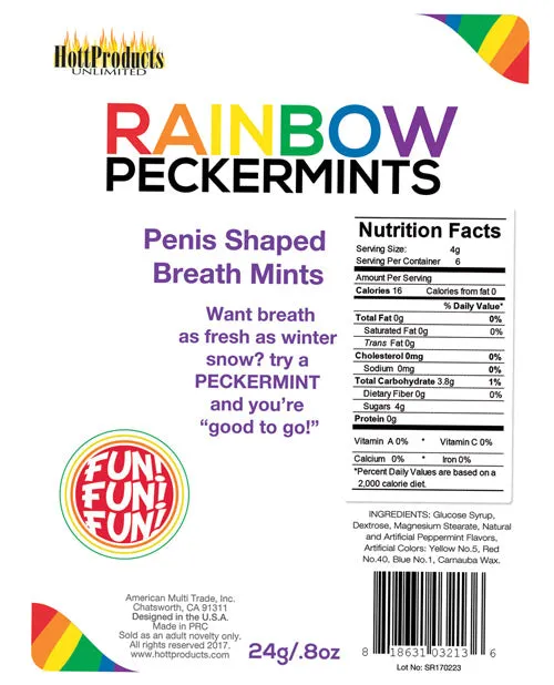 Hott Products Female Sex Toys Rainbow Pecker Shape Candies In Tin
