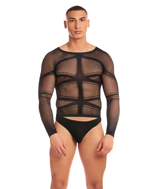 Rene Rofe Anal Rainbow Party Cam Boy Mesh 2 pc Set Black