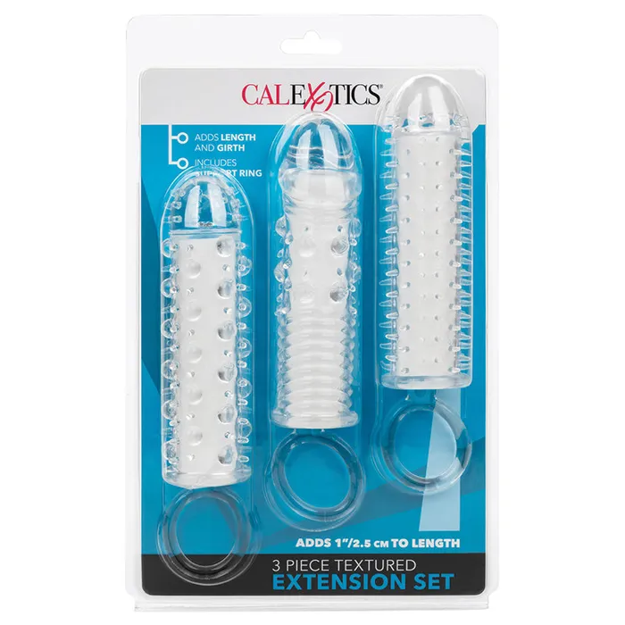 3 Piece Textured Extension Set CAL EXOTICS Male Sex Toys