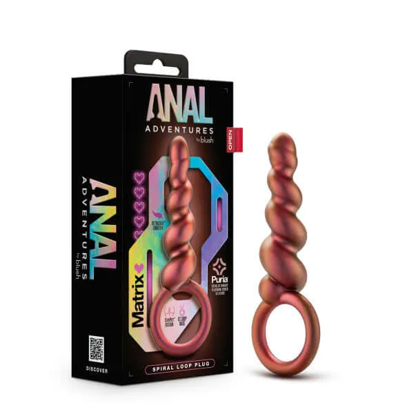 Anal Blush Novelties Anal Adventures Matrix Spiral Loop Plug Copper