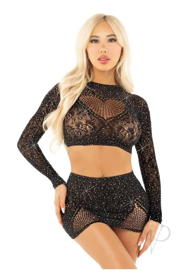 Anal Leg Avenue Wildest Dreams Crop Top and Skirt Set Black Leg Avenue Inc Anal Leg Avenue Wildest Dreams Crop Top and Skirt Set Black Leg Avenue Inc