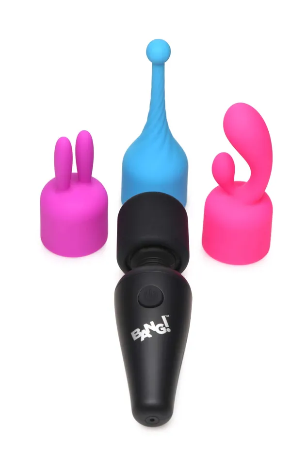Bang 10X Mini Wand Massager with Trio Attachments from XR Brands XR Brands Female Sex Toys