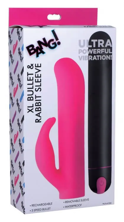 Bang XL Bullet Vibrator and Silicone Rabbit Sleeve XR Brands Female Sex Toys