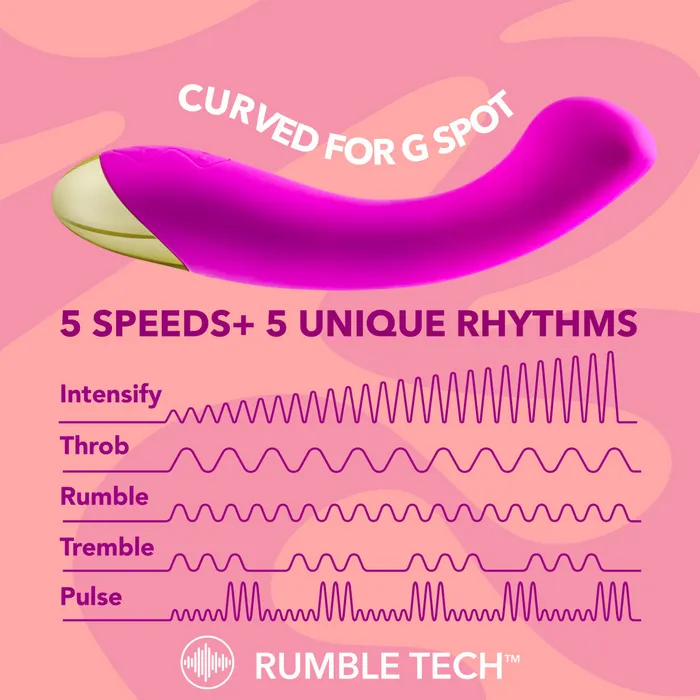 Blush Vibrators Aria By Blush Bangin AF Enhanced GSpot Stimulation Purple Silicone Vibrator with Powerful RumboTech Technology