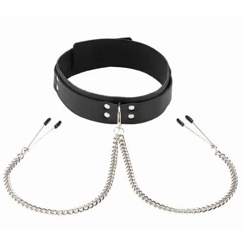 Collar with Tweezer Clamps by Spartacus As You Like It OR Male Sex Toys