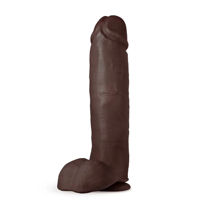 Dildos Blush Au Naturel By Blush Huge Realistic Chocolate 105Inch Long Dildo With Balls Suction Cup Base