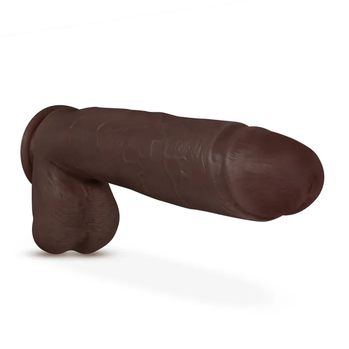Dildos Blush Au Naturel By Blush Huge Realistic Chocolate 105Inch Long Dildo With Balls Suction Cup Base