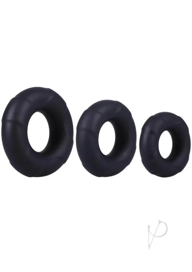 Doc Johnson Enterprises Male Sex Toys Silicone Cock Ring Set for Size Girth and Endurance Enhancement Pack of 3