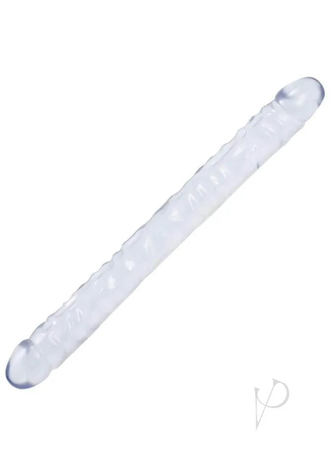 Double the Pleasure with Doc Johnsons 18 Crystal Jellies Double Dong Clear Doc Johnson Enterprises Dildos