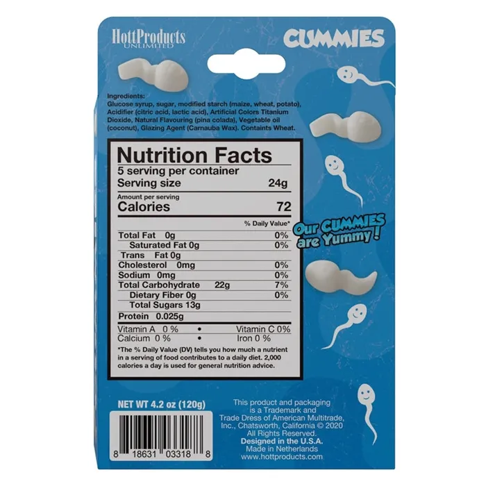 HOTT PRODUCTS Vibrators Cummies Sperm Shape Gummy