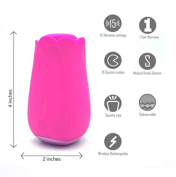 Maia Toys Vibrators Tulip Pro Suction Vibe Pink Rechargeable Vibrator