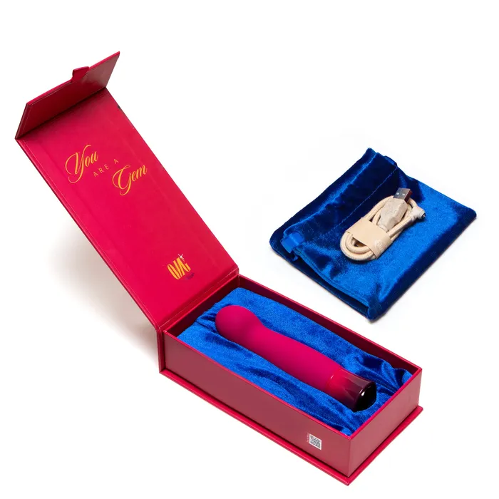 Oh My Gem By Blush Classy 55 Inch Warming G Spot Stimulation Vibrator in Garnet with Powerful RumboTech Technology Blush Vibrators