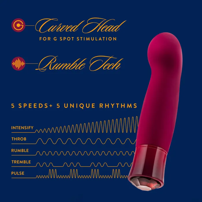 Oh My Gem By Blush Classy 55 Inch Warming G Spot Stimulation Vibrator in Garnet with Powerful RumboTech Technology Blush Vibrators