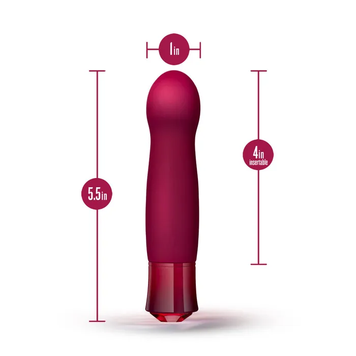 Oh My Gem By Blush Classy 55 Inch Warming G Spot Stimulation Vibrator in Garnet with Powerful RumboTech Technology Blush Vibrators