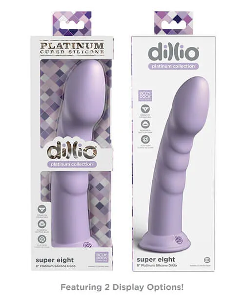 Pipedream Products Dildos Dillio Platinum 8 inches Super Eight Purple Silicone Dildo