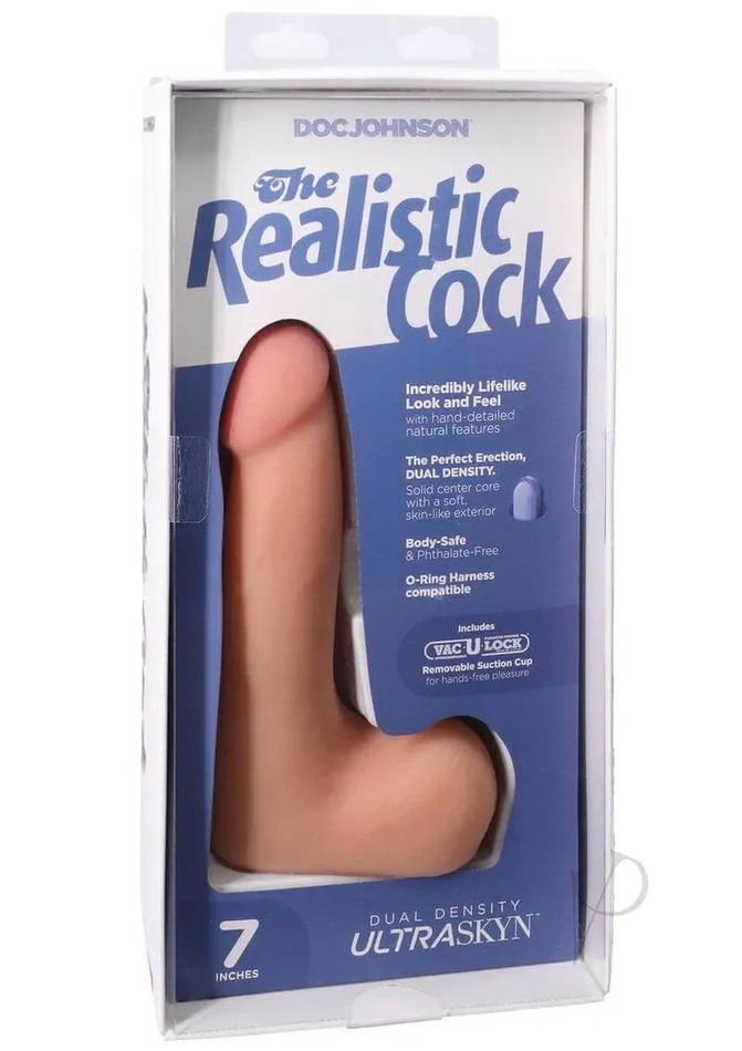 Realistic Cock 7Inch ULTRASKYN VacULock Dildo with Balls PhthalateFree BodySafe Vanilla Doc Johnson Enterprises Dildos Realistic Cock 7Inch ULTRASKYN VacULock Dildo with Balls PhthalateFree BodySafe Vanilla Doc Johnson Enterprises Dildos