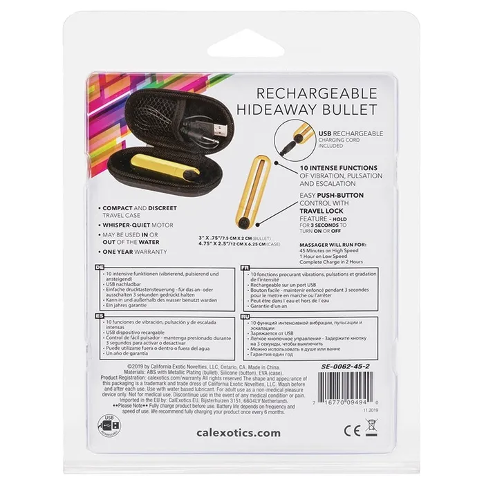 Rechargeable Hideaway BulletGold CAL EXOTICS Female Sex Toys
