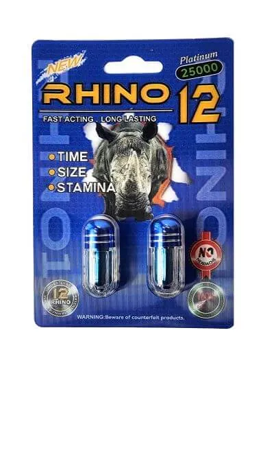 Rhino 12 Platinum 25000 Male Enhancement 1 X 2 Pack Unleash Your Full Potential Rhino Male Sex Toys Rhino 12 Platinum 25000 Male Enhancement 1 X 2 Pack Unleash Your Full Potential Rhino Male Sex Toys