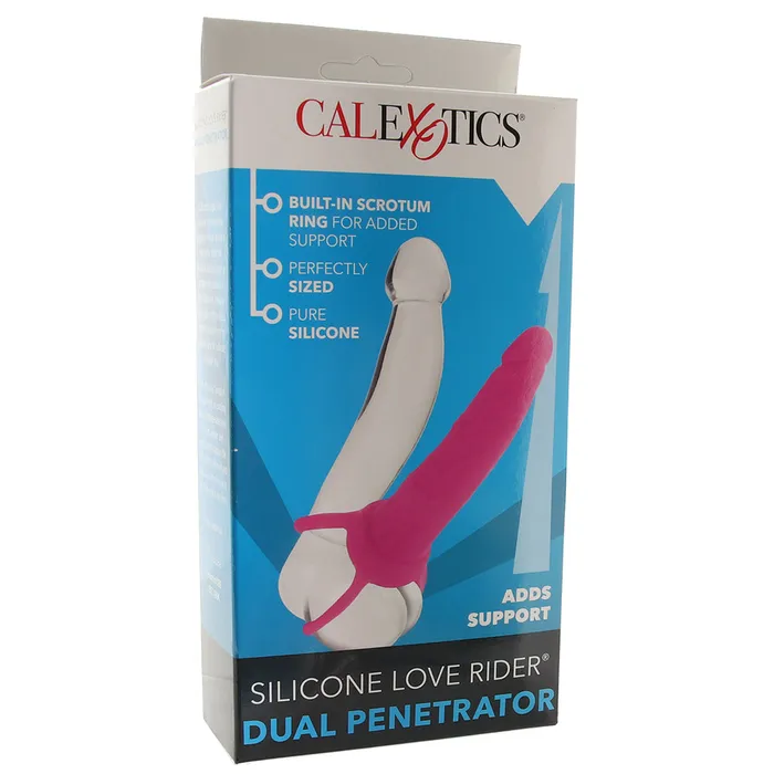 Silicone Love Rider Dual Penetrator in Pink CalExotics Dildos Silicone Love Rider Dual Penetrator in Pink CalExotics Dildos