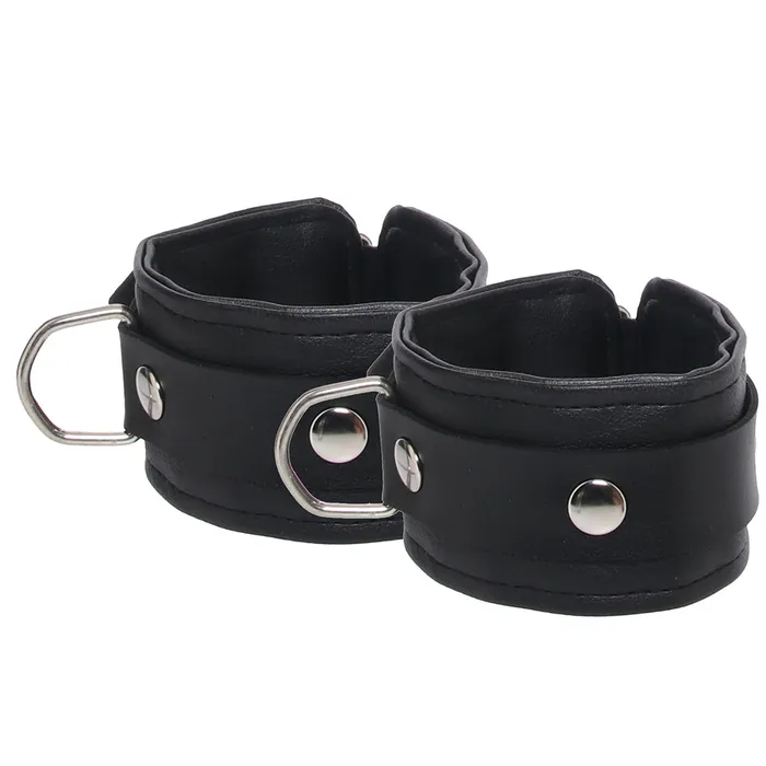 Vegan Leather Wrist Cuffs in Black Rouge Restraints