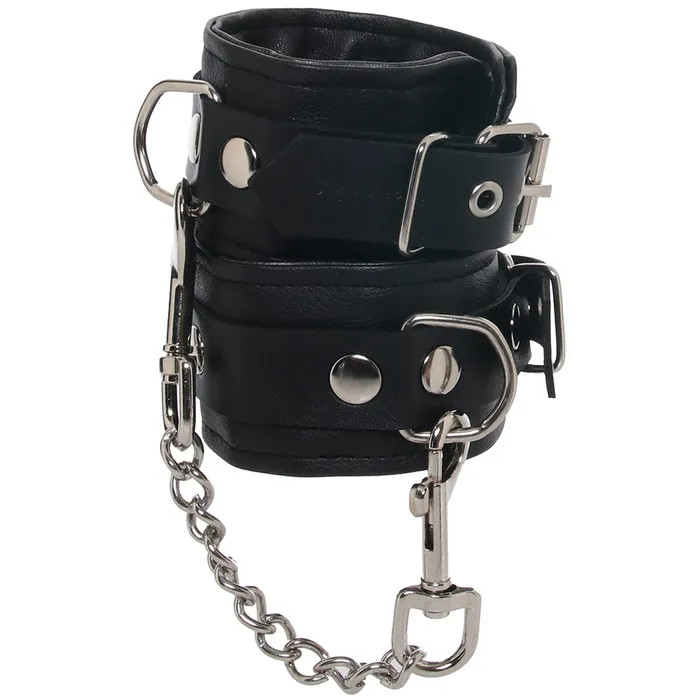 Vegan Leather Wrist Cuffs in Black Rouge Restraints